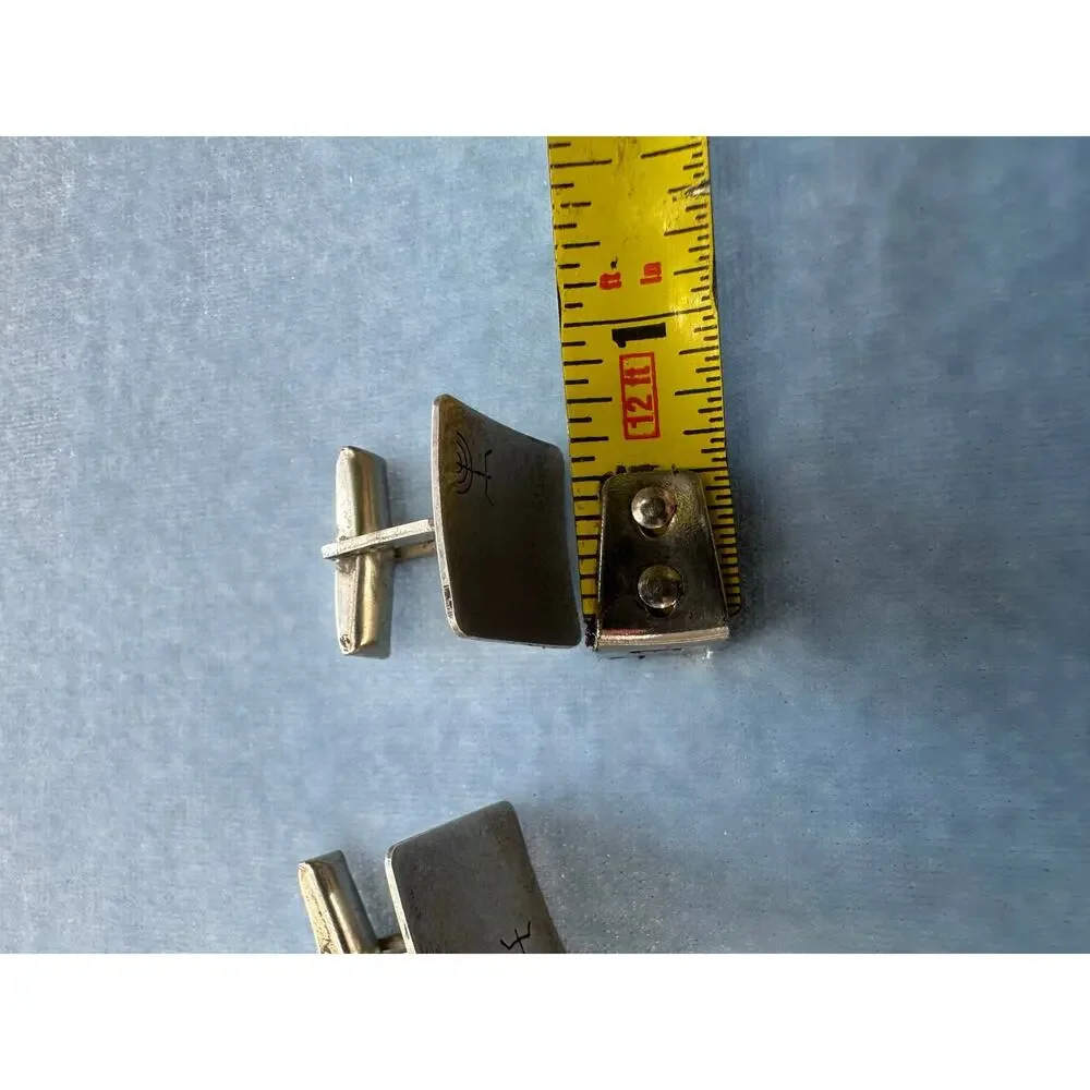 Vintage Mid Century Sterling Silver Swank Cufflinks Curved Square Tree Men's